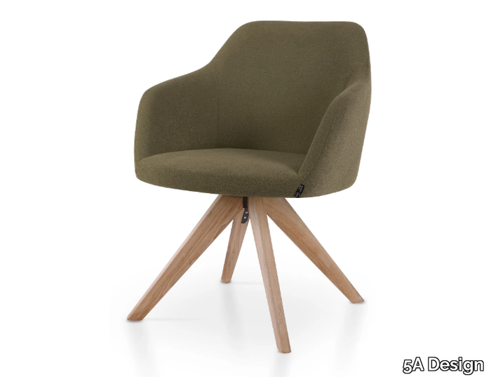 PREMIERE SPIDER - Trestle-based fabric chair with armrests _ 5A Design