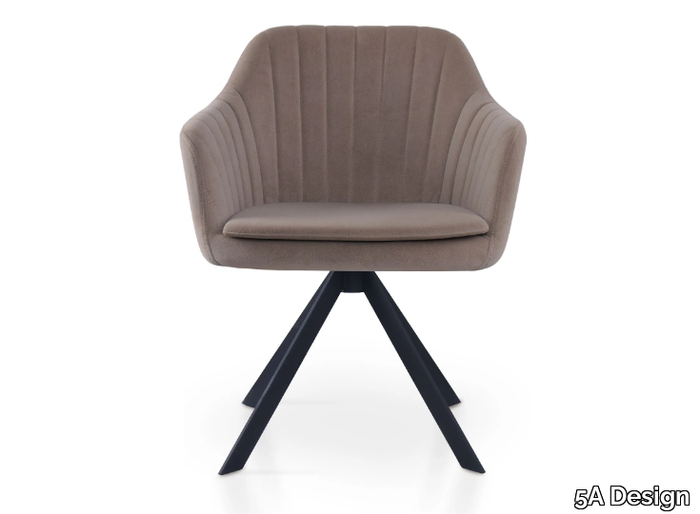 PREMIERE SPIDER - Trestle-based leather chair with armrests _ 5A Design