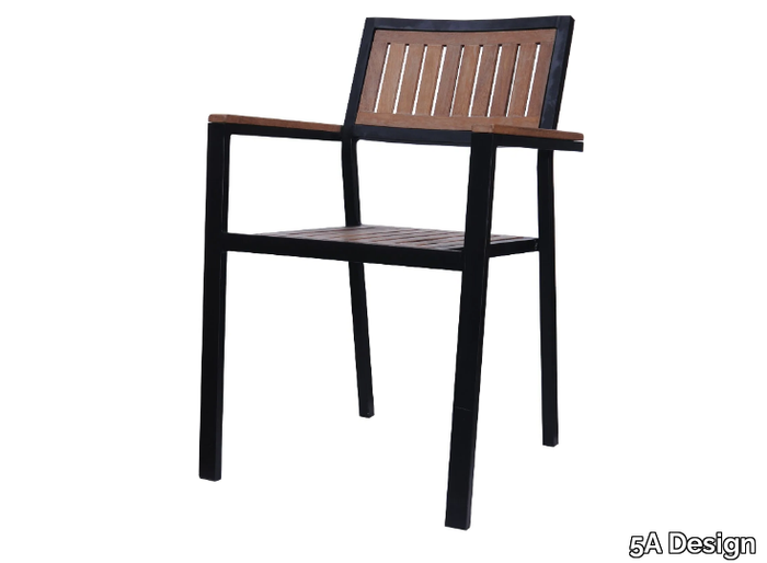 SUNSET - Iroko chair with armrests _ 5A Design