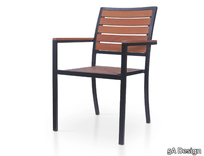 SWITCH - Iroko chair with armrests _ 5A Design