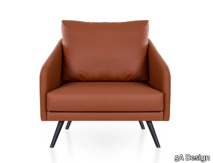 VERA LOUNGE - Upholstered leather armchair with armrests _ 5A Design