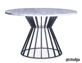 BASKET METAL - Round Carrara marble table _ 5A Design