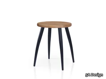 DIEGO METAL - Low oak stool _ 5A Design