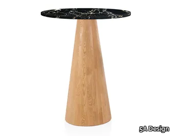 MUSHROOM OAK - Round Portoro marble high table _ 5A Design