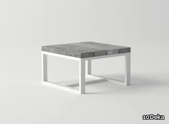 ULTRA - Aluminium and wood garden side table _ 10Deka