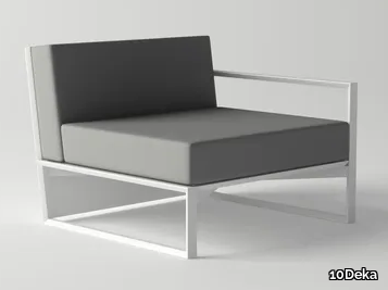 ORA MODULAR SOFA RIGHT PIECE - Aluminium garden armchair with armrests _ 10Deka