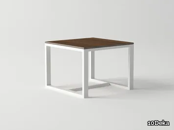 DAYTONA - Aluminium and wood garden side table _ 10Deka