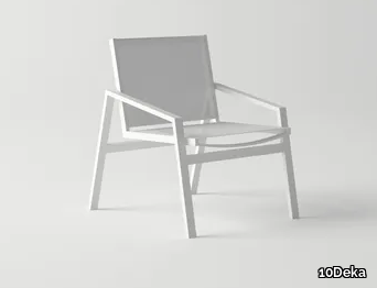 PULVIS - Aluminium garden chair with armrests _ 10Deka