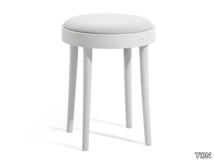 822 - Low wooden stool with integrated cushion _ TON