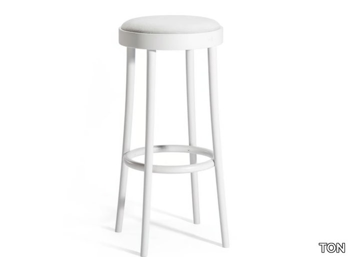 822 - High wooden stool with integrated cushion _ TON