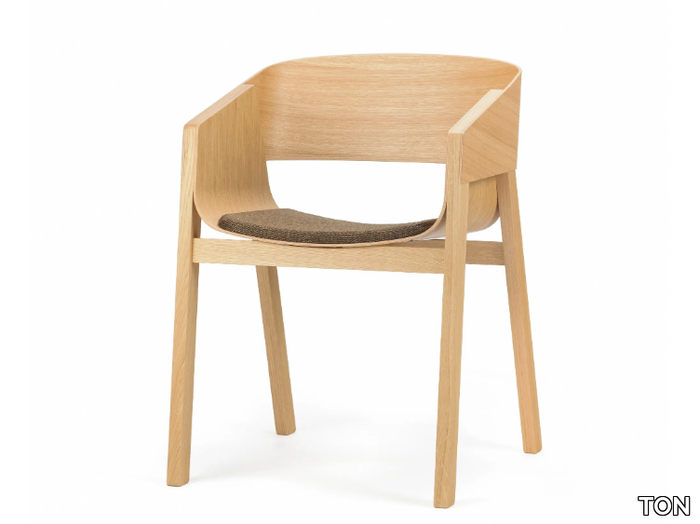 MERANO 323 400 - Wooden chair with integrated cushion _ TON