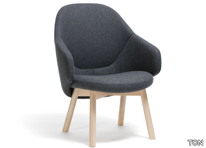 ALBU LOUNGE - Fabric easy chair with armrests _ TON