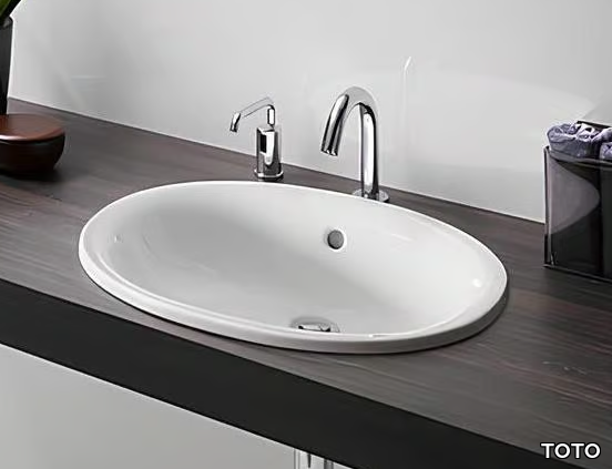 LW762Y - Inset oval ceramic washbasin _ TOTO