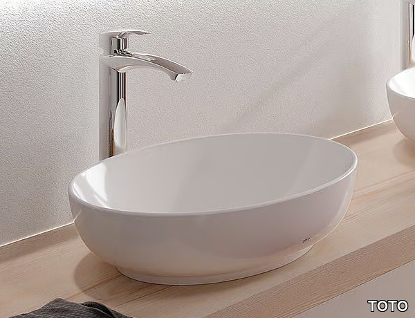 WU L1705E - Oval countertop ceramic washbasin _ TOTO