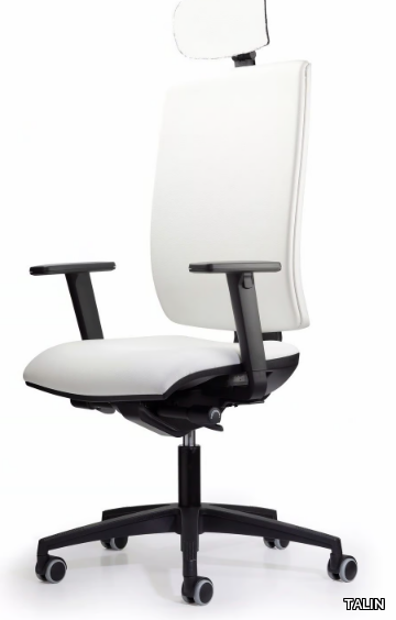 WIND 9-117 - Swivel leather office chair with headrest _ TALIN