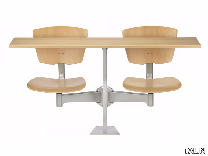 DIDAKTA SLIM D10 - Modular MDF study table with integrated chairs _ TALIN