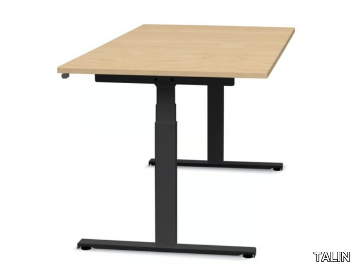 DYNAMIC 875 - Height-adjustable rectangular MDF office desk _ TALIN