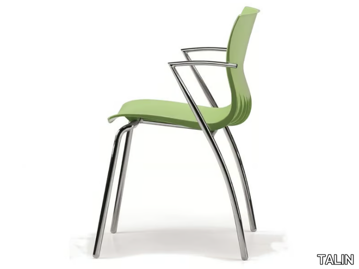 WEBBY 334 - Stackable plastic chair with armrests _ TALIN