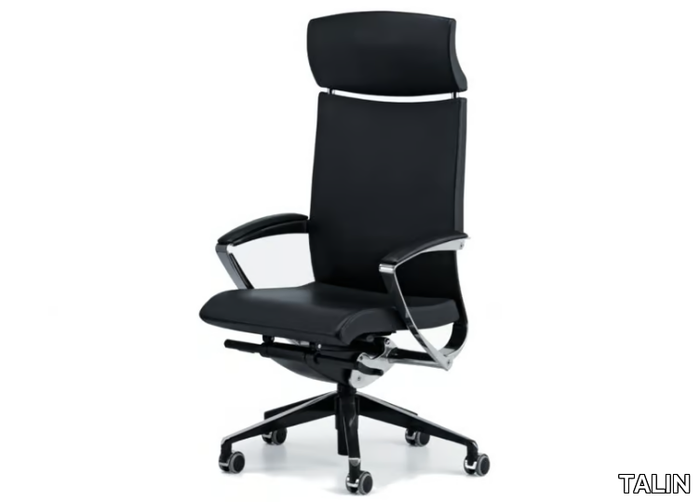 AVIA 4044 - Leather office chair with 5-Spoke base with headrest _ TALIN