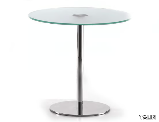 BASIC 856 C - Round glass and steel table _ TALIN