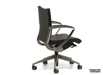 AVIA 4004 - Leather office chair with castors with armrests with 5-Spoke base _ TALIN