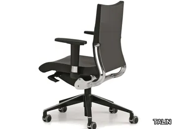 AVIA 4006 - Leather office chair with castors with armrests with 5-Spoke base _ TALIN