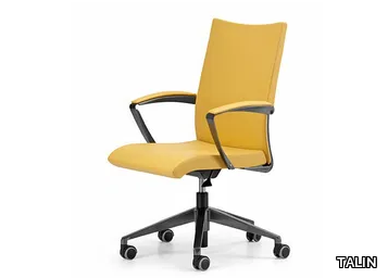 AVIA 4204 - Leather office chair with castors with armrests with 5-Spoke base _ TALIN