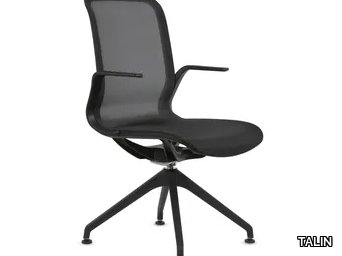 REYNET 1659 - Trestle-based mesh office chair with armrests _ TALIN