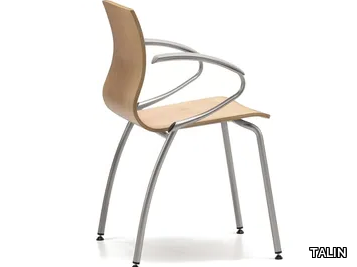 WEBWOOD 359 - Multi-layer wood chair with armrests _ TALIN