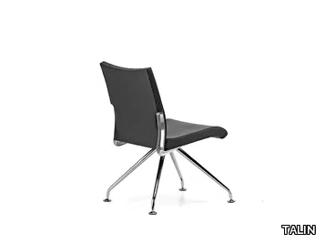 AVIA 4070 - Upholstered trestle-based leather reception chair _ TALIN