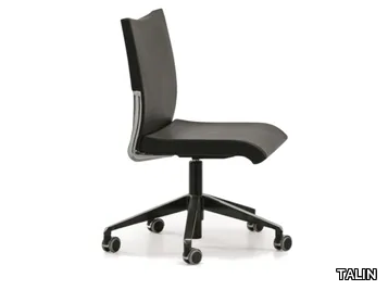 AVIA 4100 - Height-adjustable leather office chair with castors with 5-Spoke base _ TALIN