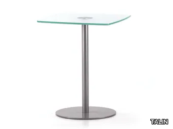 BASIC 851 C - Square glass and steel table _ TALIN