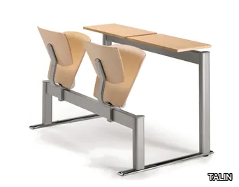 VEKTA A 111 - Freestanding multi-layer wood beam seating with tip-up seats _ TALIN