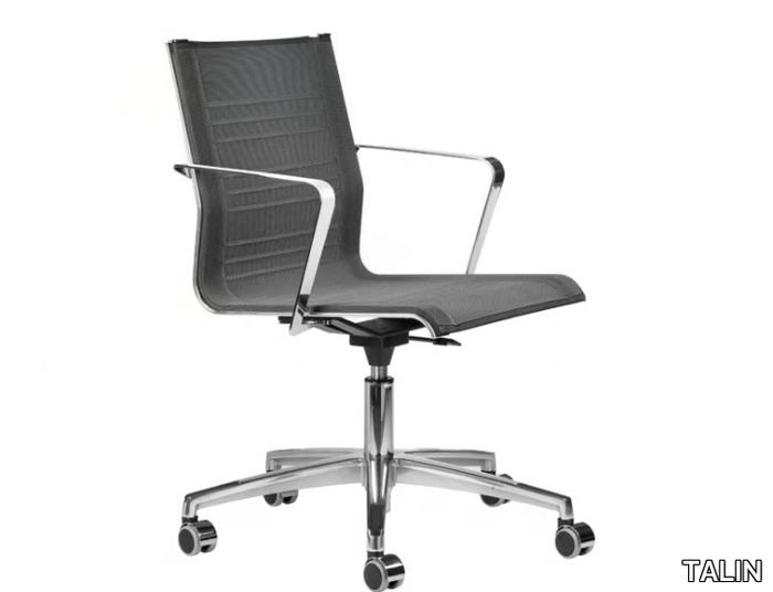 KEYPLUS 3152 - Mesh office chair with castors with armrests with 5-Spoke base _ TALIN