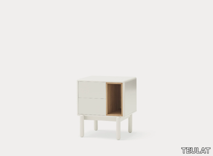 CORVO - Rectangular MDF bedside table with drawers _ TEULAT