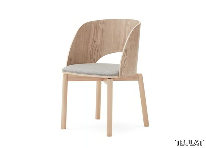 DAM - Wooden chair with integrated cushion _ TEULAT