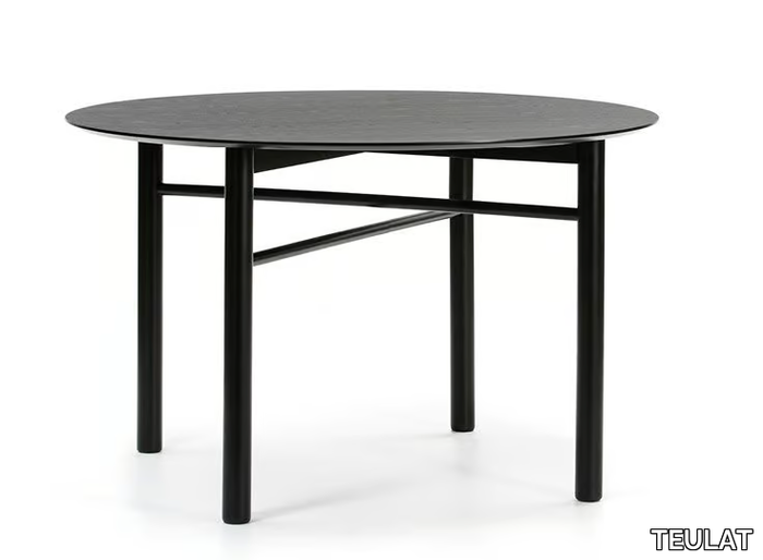 JUNCO - Round veneer and rubberwood table _ TEULAT