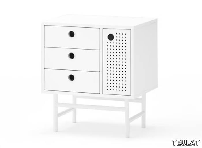 PUNTO - Rectangular MDF bedside table with drawers _ TEULAT