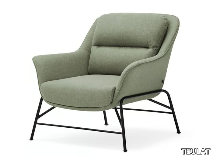 SADIRA - Upholstered polyester armchair with armrests _ TEULAT