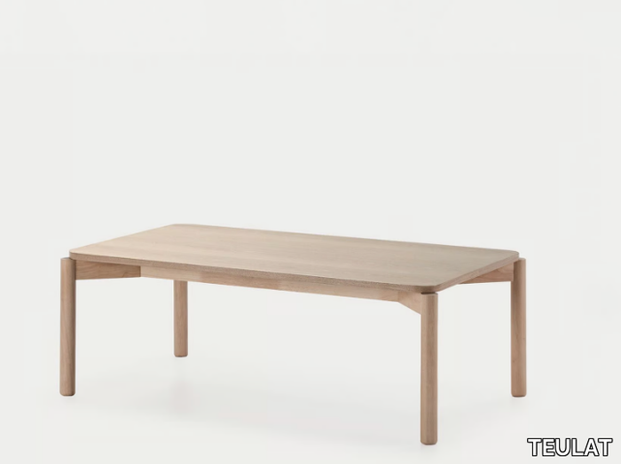 ATLAS - Rectangular wood veneer and rubberwood coffee table _ TEULAT