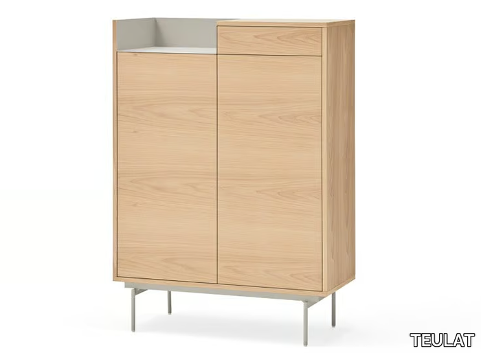 VALLEY - Wood veneer highboard with doors _ TEULAT