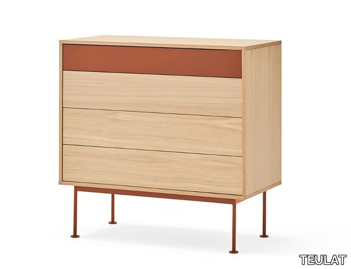 YOKO - Wood veneer and MDF chest of drawers _ TEULAT