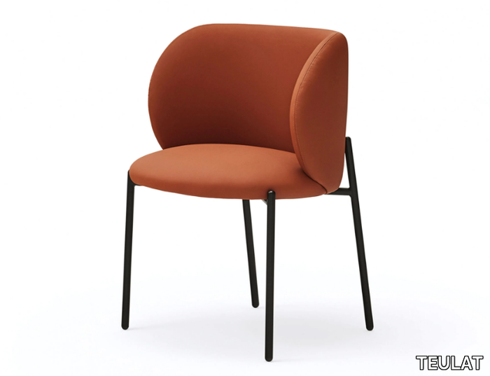 MOGI - Imitation leather chair with armrests _ TEULAT