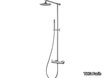 LE 11 WITH LEVER - Thermostatic shower panel with hand shower _ THG Paris