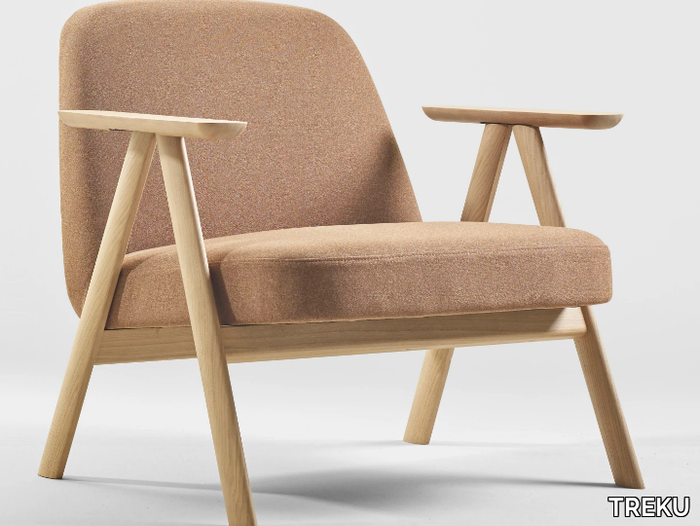 LEKU - Fabric armchair with armrests _ TREKU