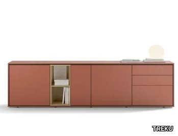 AURA 75 - Modular oak sideboard with doors _ TREKU