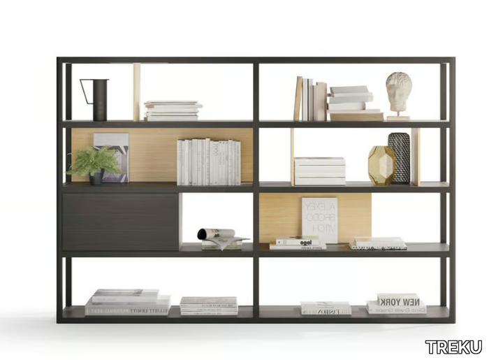 KAI 45 - Open divider wooden bookcase _ TREKU