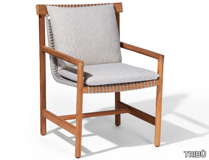 AMANU - Teak garden chair with armrests _ TRIBÙ