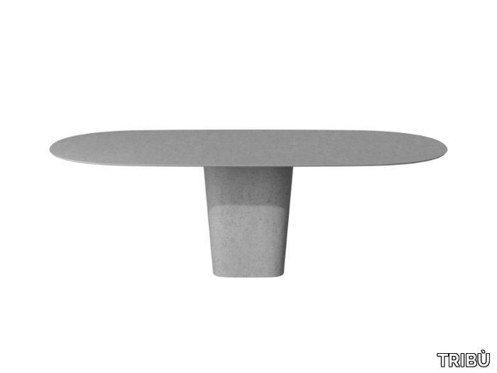 TAO - Oval concrete dining table _ TRIBÙ