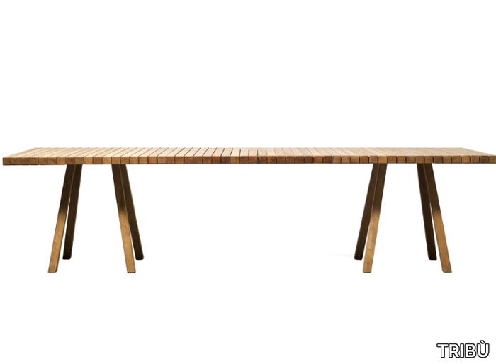 VIS À VIS - Rectangular teak garden table _ TRIBÙ